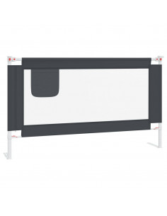 Sponda Letto Sicurezza Bambini Grigio Scuro 140x25 cm Tessuto