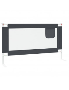 Sponda Letto Sicurezza Bambini Grigio Scuro 140x25 cm Tessuto 2