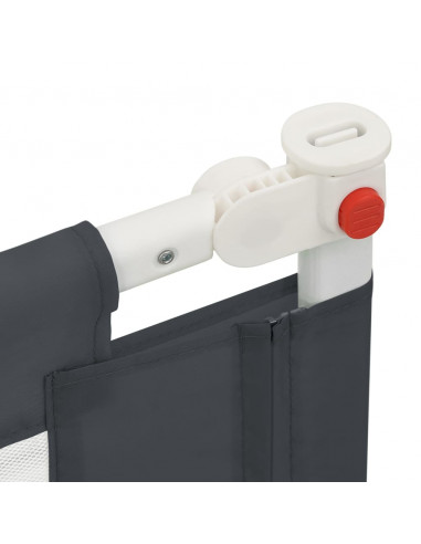 Sponda Letto Sicurezza Bambini Grigio Scuro 140x25 cm Tessuto