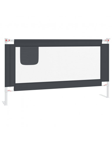 Sponda Letto Sicurezza Bambini Grigio Scuro 150x25 cm Tessuto