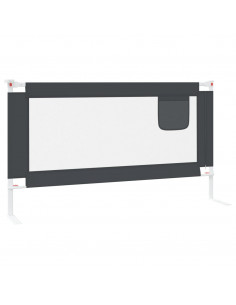 Sponda Letto Sicurezza Bambini Grigio Scuro 150x25 cm Tessuto 2
