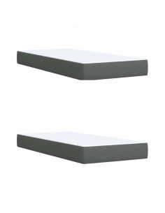 Giroletto a Molle con Materasso Grigio Scuro 200x200 cm Tessuto