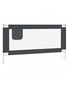 Sponda Letto Sicurezza Bambini Grigio Scuro 160x25 cm Tessuto