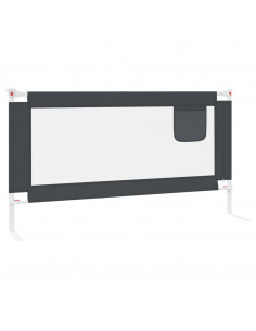 Sponda Letto Sicurezza Bambini Grigio Scuro 160x25 cm Tessuto 2