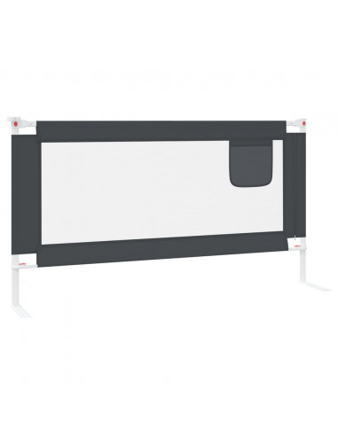 Sponda Letto Sicurezza Bambini Grigio Scuro 160x25 cm Tessuto