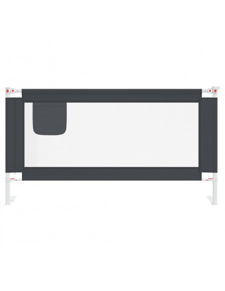 Sponda Letto Sicurezza Bambini Grigio Scuro 160x25 cm Tessuto