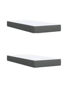 Giroletto a Molle con Materasso Grigio Scuro 200x200 cm Tessuto