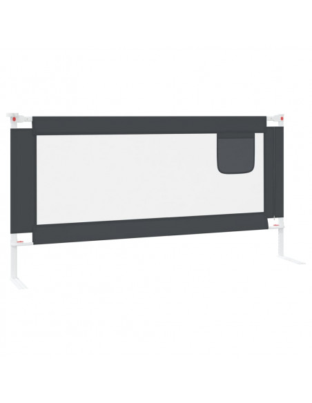 Sponda Letto Sicurezza Bambini Grigio Scuro 180x25 cm Tessuto