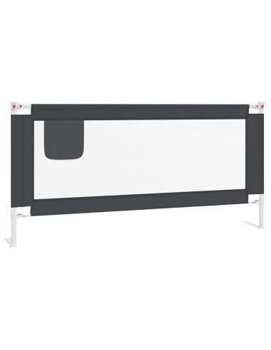 Sponda Letto Sicurezza Bambini Grigio Scuro 190x25 cm Tessuto