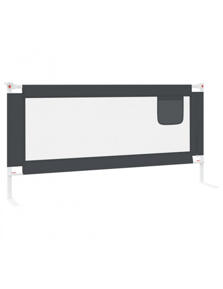 Sponda Letto Sicurezza Bambini Grigio Scuro 190x25 cm Tessuto