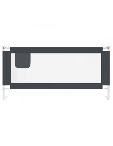 Sponda Letto Sicurezza Bambini Grigio Scuro 190x25 cm Tessuto