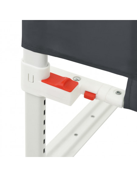 Sponda Letto Sicurezza Bambini Grigio Scuro 190x25 cm Tessuto