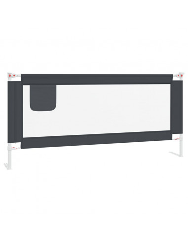 Sponda Letto Sicurezza Bambini Grigio Scuro 200x25 cm Tessuto