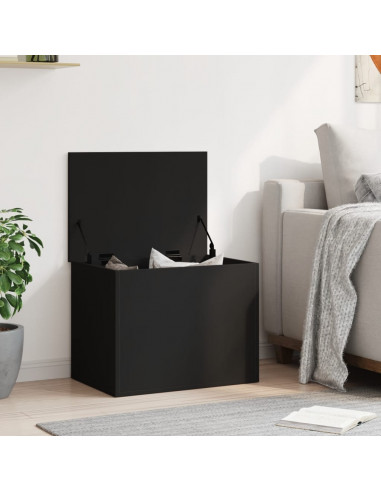 Contenitore Portaoggetti Nero 60x42x46 cm Legno Multistrato