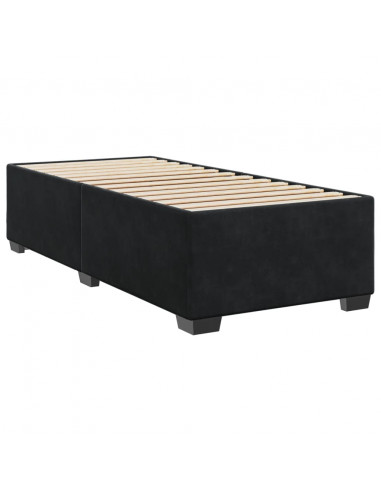 Giroletto a Molle con Materasso Nero 90x200 cm in Velluto