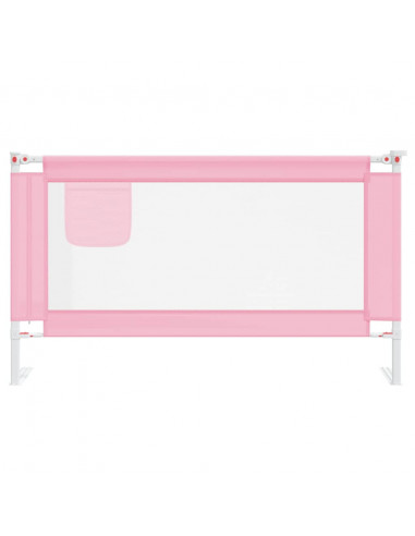 Sponda Letto di Sicurezza per Bambini Rosa 140x25 cm in Tessuto