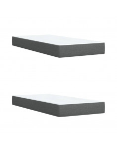 Giroletto a Molle con Materasso Grigio Scuro 200x200 cm Tessuto