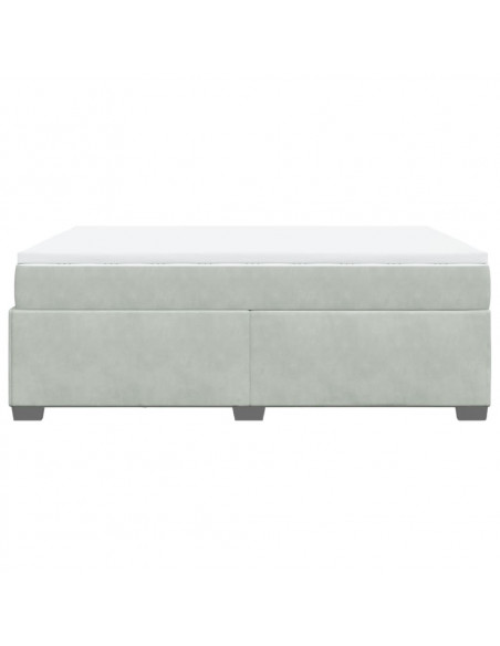 Giroletto a Molle con Materasso Grigio Chiaro 140x190cm Velluto