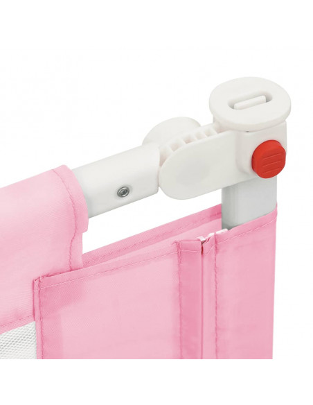 Sponda Letto di Sicurezza per Bambini Rosa 140x25 cm in Tessuto