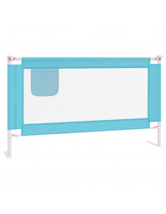 Sponda Letto di Sicurezza per Bambini Blu 140x25 cm in Tessuto