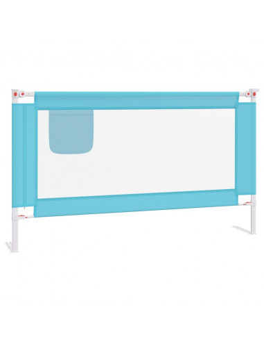 Sponda Letto di Sicurezza per Bambini Blu 140x25 cm in Tessuto
