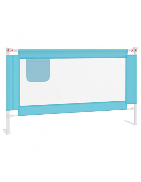Sponda Letto di Sicurezza per Bambini Blu 140x25 cm in Tessuto