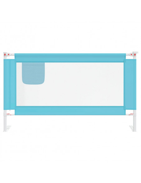 Sponda Letto di Sicurezza per Bambini Blu 140x25 cm in Tessuto