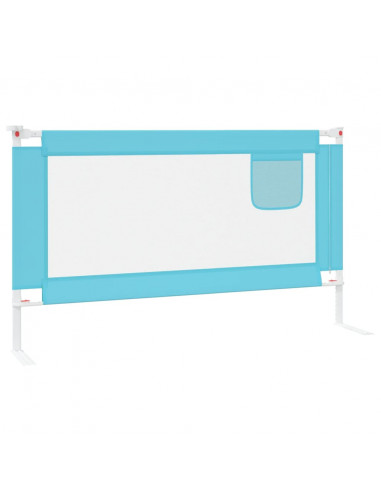 Sponda Letto di Sicurezza per Bambini Blu 140x25 cm in Tessuto