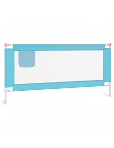 Sponda Letto di Sicurezza per Bambini Blu 190x25 cm in Tessuto