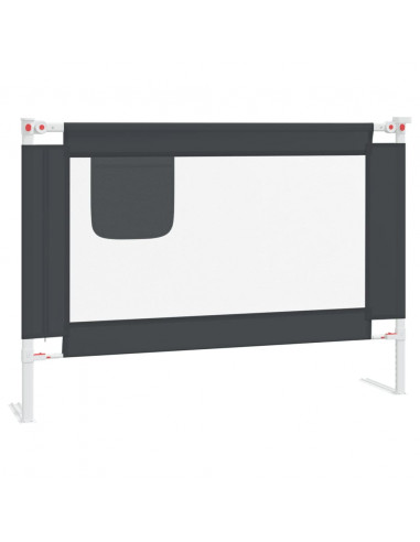 Sponda Letto Sicurezza Bambini Grigio Scuro 90x25 cm in Tessuto