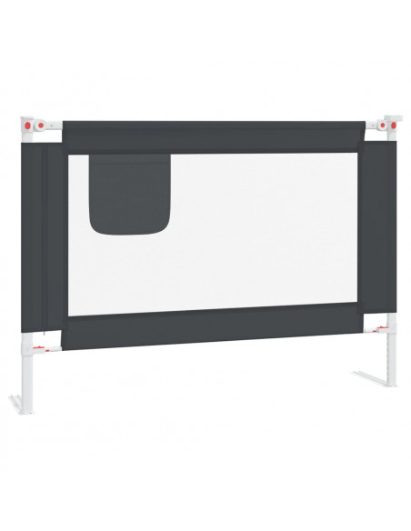 Sponda Letto Sicurezza Bambini Grigio Scuro 90x25 cm in Tessuto