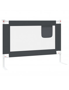 Sponda Letto Sicurezza Bambini Grigio Scuro 90x25 cm in Tessuto 2