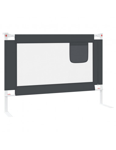 Sponda Letto Sicurezza Bambini Grigio Scuro 90x25 cm in Tessuto