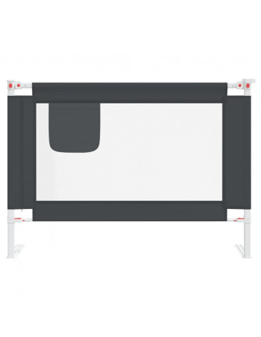 Sponda Letto Sicurezza Bambini Grigio Scuro 90x25 cm in Tessuto