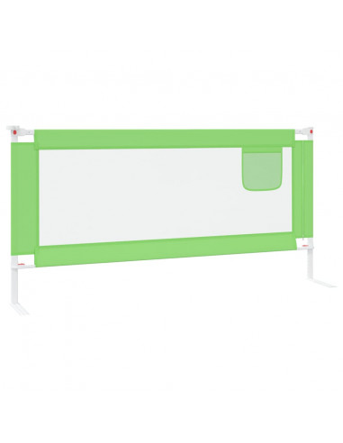 Sponda Letto di Sicurezza per Bambini Verde 190x25cm in Tessuto