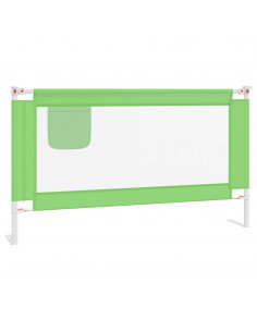 Sponda Letto di Sicurezza per Bambini Verde 140x25cm in Tessuto