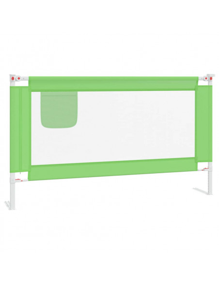 Sponda Letto di Sicurezza per Bambini Verde 140x25cm in Tessuto