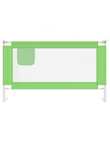 Sponda Letto di Sicurezza per Bambini Verde 140x25cm in Tessuto