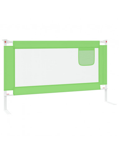 Sponda Letto di Sicurezza per Bambini Verde 140x25cm in Tessuto
