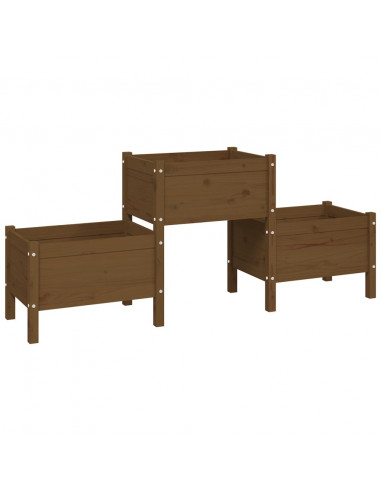 Fioriera Miele 178,5x44x75 cm in Legno Massello di Pino