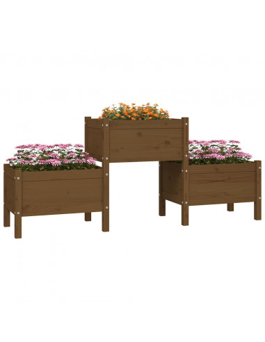 Fioriera Miele 178,5x44x75 cm in Legno Massello di Pino