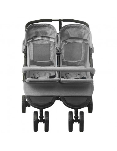 Passeggino Gemellare Grigio Chiaro in Acciaio
