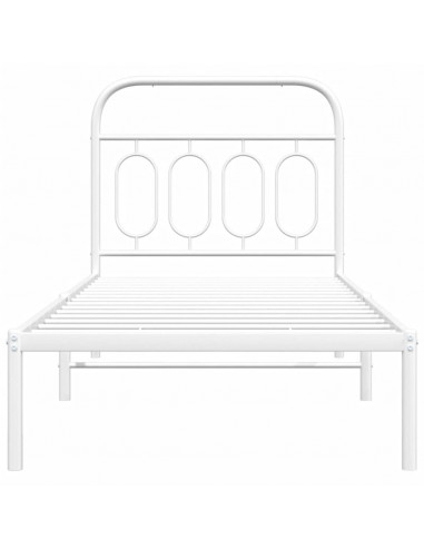 Giroletto con Testiera Metallo Bianco 90x190 cm