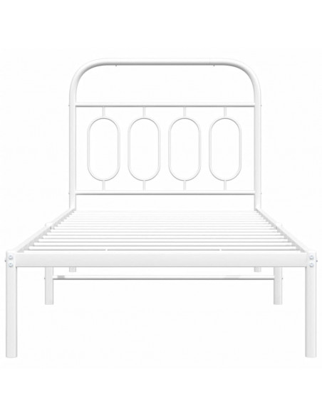 Giroletto con Testiera Metallo Bianco 90x190 cm