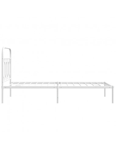 Giroletto con Testiera Metallo Bianco 90x190 cm