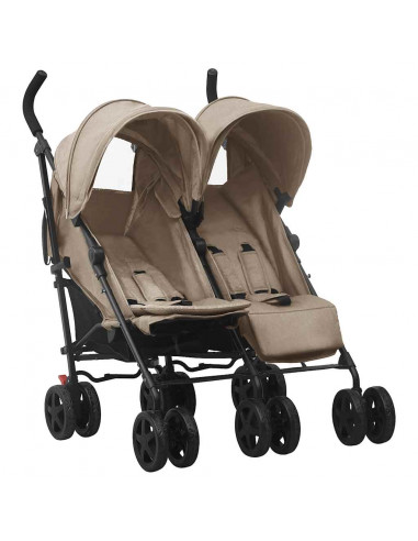 Passeggino Gemellare Grigio Talpa in Acciaio