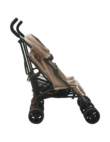 Passeggino Gemellare Grigio Talpa in Acciaio