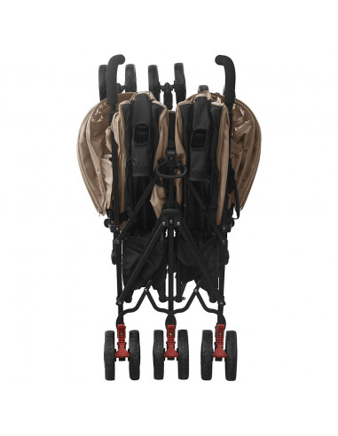 Passeggino Gemellare Grigio Talpa in Acciaio