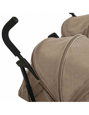 Passeggino Gemellare Grigio Talpa in Acciaio