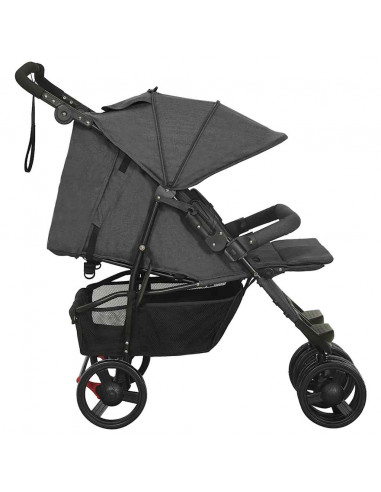 Passeggino Gemellare Antracite in Acciaio